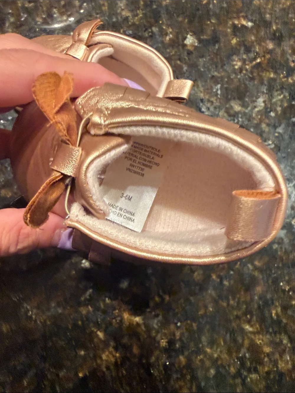 Baby Bow Toddler Shoes in Rose Gold - Soft Slip-On Kids Shoes Metallic BRAND NEW